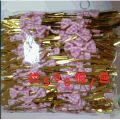 现5货格子蝴蝶结扎丝韩网款烘封口铁丝扎丝同自产自销ONO培约00枚