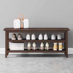 新中式换鞋凳衣架体穿鞋凳帽家用门鞋口入户鞋架鞋80005柜可坐一