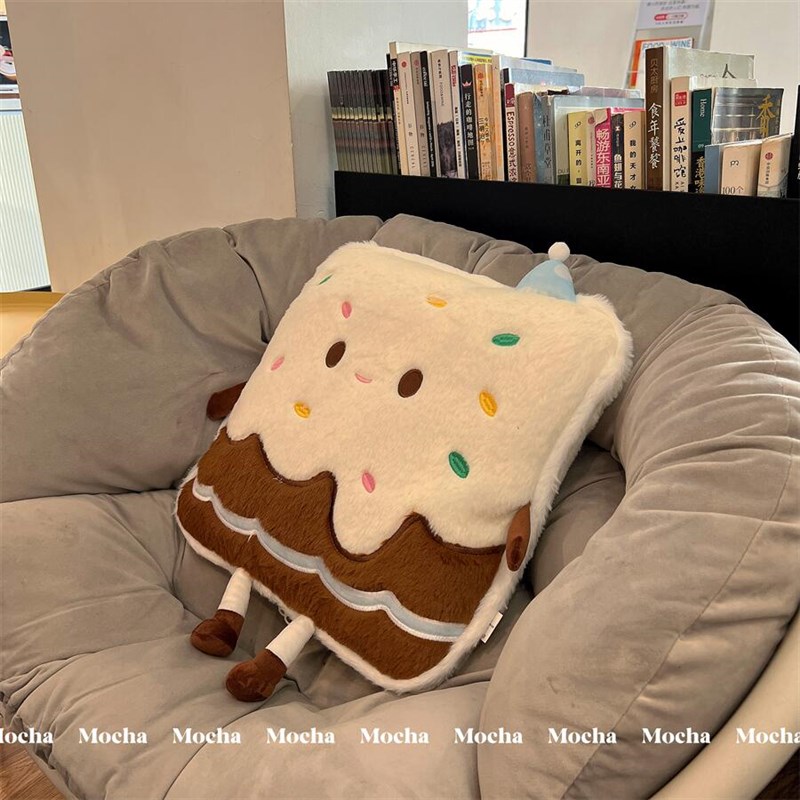 可爱芝士抱枕被子l两用办公室午睡枕头空调毯子二合一车载靠背垫