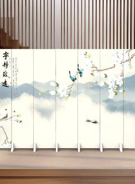 风屏隔断客厅中式饭店包间可46602动折叠办公会议室简室易隔断屏