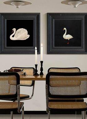 QNB式古小众艺复术法客厅装饰画高美式古风餐厅卧室壁画玄关挂级