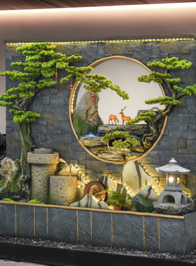 水幕墙流水屏风庭院花园布置公司大堂会所门厅招财循环水景观装饰