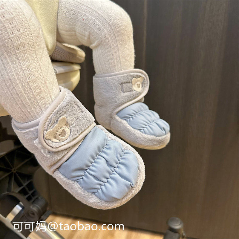 冬季加厚新生婴儿鞋宝宝软胶底学步鞋保暖0-1岁防滑防掉加绒棉鞋
