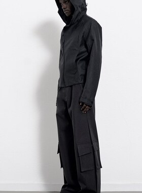 BEVAN UP牛仔肌理  防水工艺侧开多口袋直筒长裤