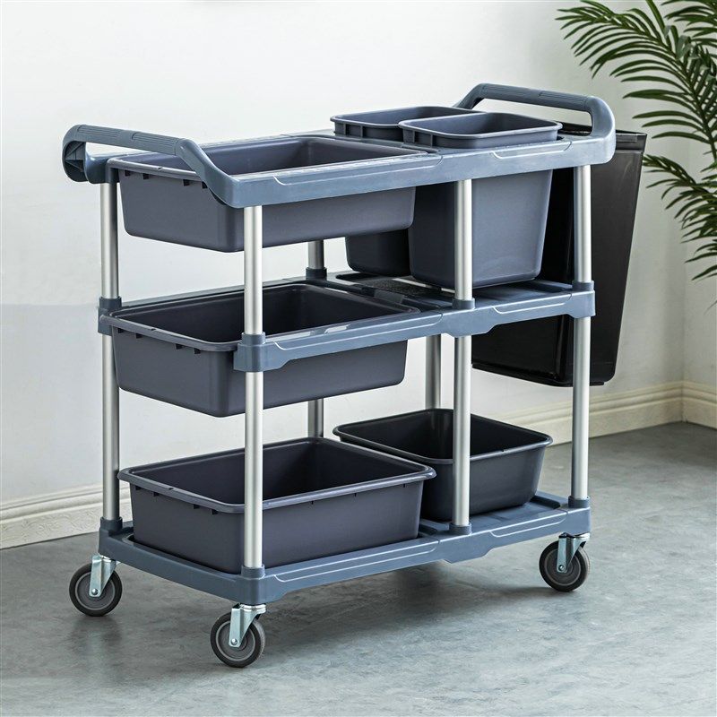 餐厅收碗车收餐车餐盘碗塑料小推车商用移动饭店酒店食堂清洁推车