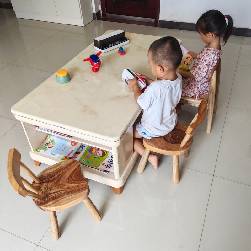 香樟实木儿童学习椅子家用靠背座椅写字书桌椅餐椅小木凳板凳矮凳