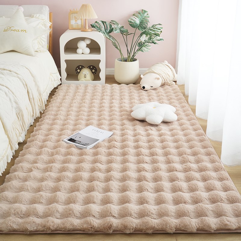 地毯女孩卧室ins风主卧床边垫加厚毛绒地垫房间全铺床前床下脚垫