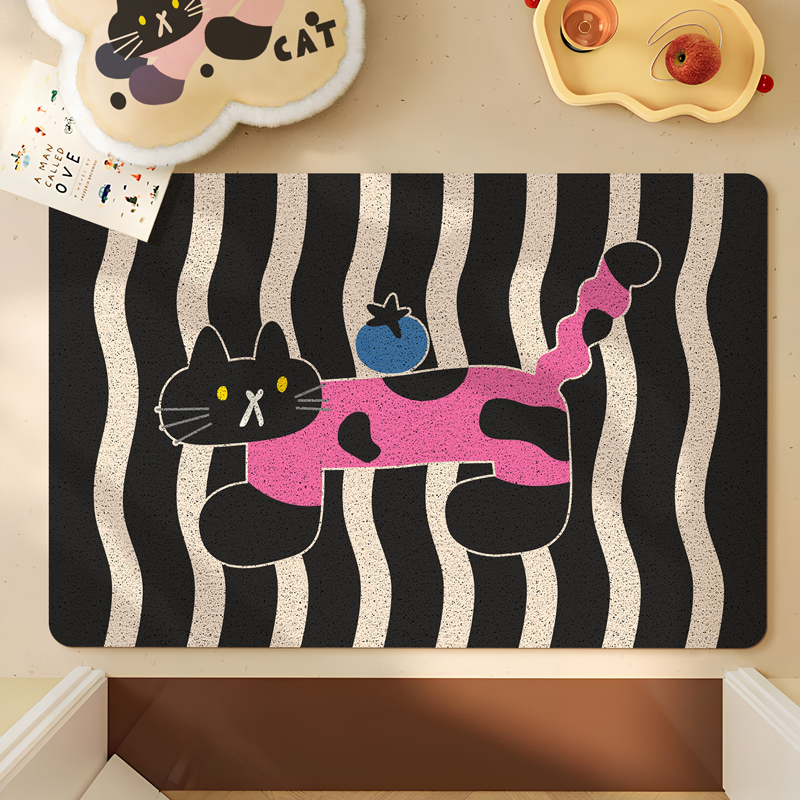 卡通丝圈入地垫玄关进门口脚垫可擦免洗可裁剪pvc地垫入户门垫