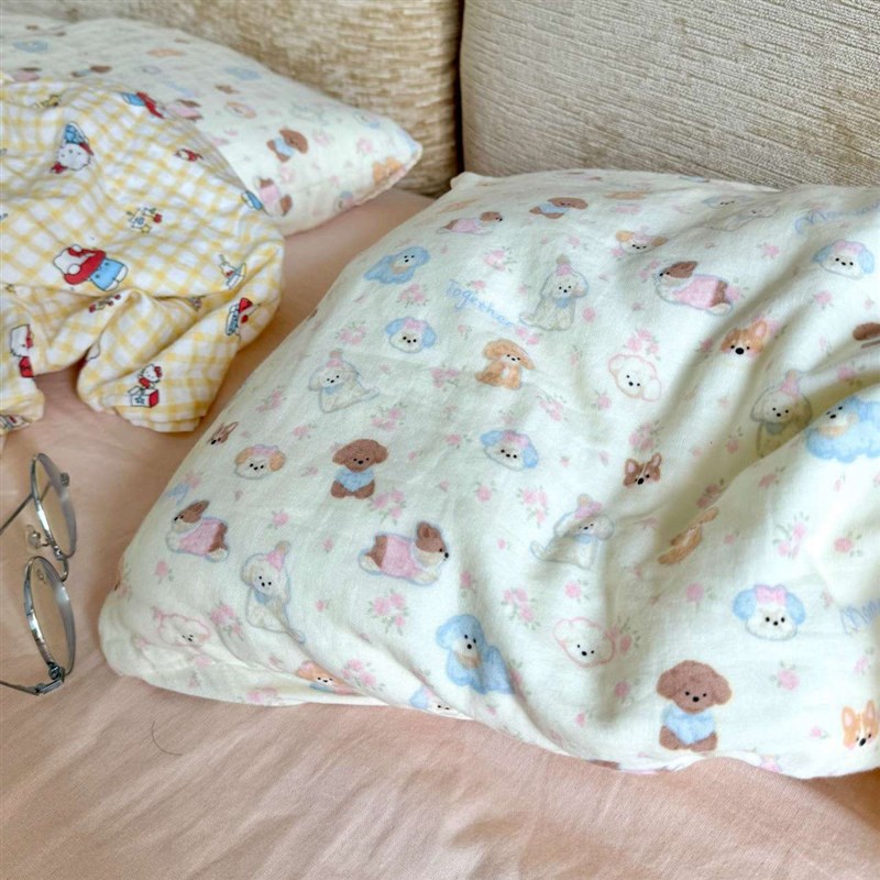 全棉双层纱纯棉四件套学生宿舍床单被套三件套床上用品床单被