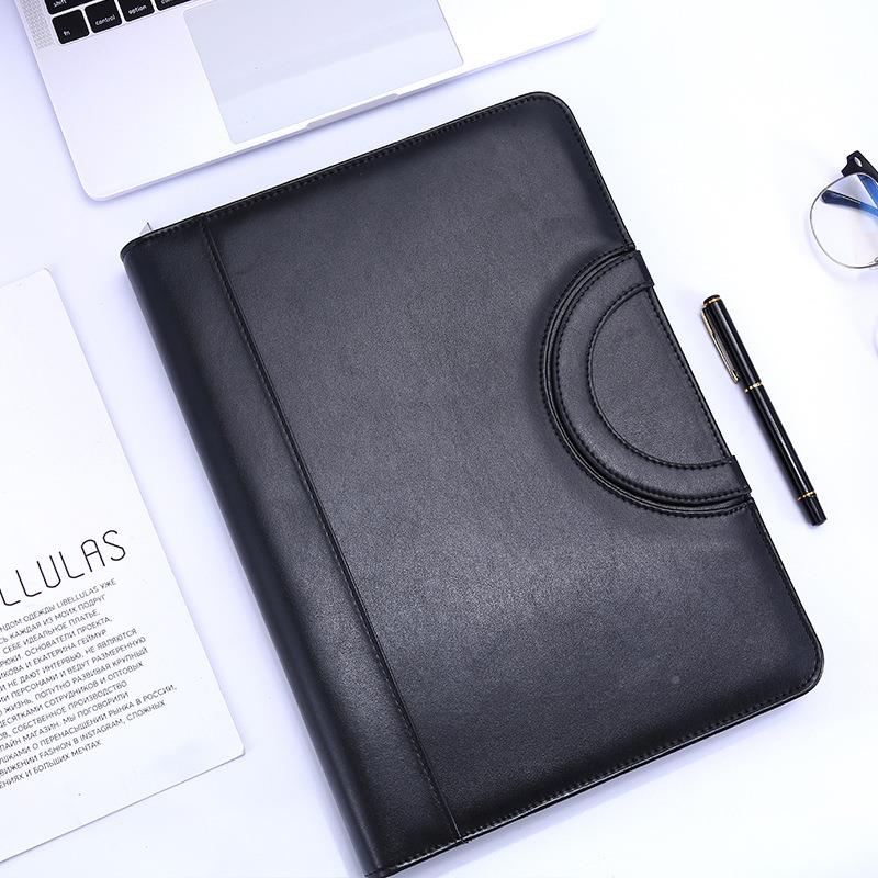 a4记商务页活笔文件夹多功能拉链资料夹带算器便签本办计公经008