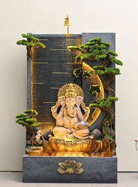 水幕墙流水屏风招财假山客流水喷泉厅摆水件客厅室IQX内玄关循环