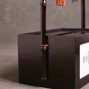 布画轻奢纸巾盒名宿会所高端v餐纸盒新中式茶室竹艺古风抽纸盒定