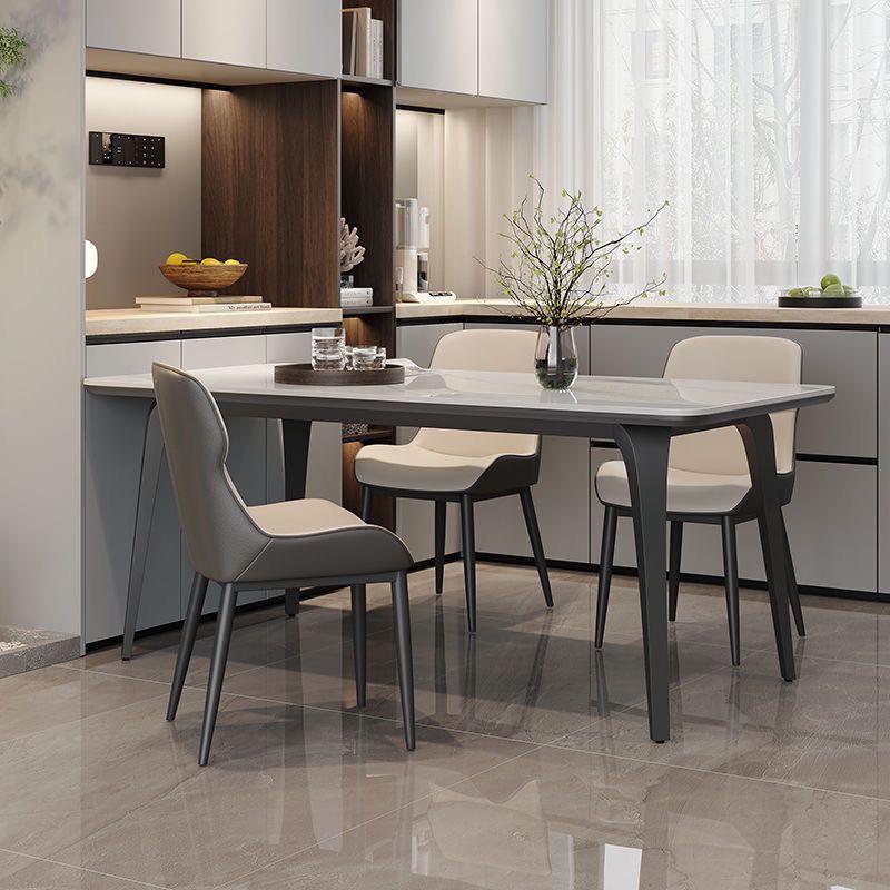 岩板餐椅HHQ组合家用桌小户简型新款现代约长形饭桌半底托吃饭桌