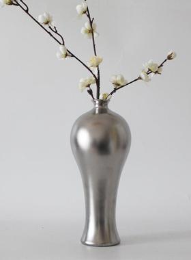 轻陶奢瓷茶插花瓶干花意装饰品EBT新中式禅意摆件客厅室样禅板房