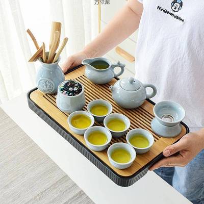 哥旅行茶具功夫小套装便携六家用户外l现窑代一壶四杯轻85060奢礼