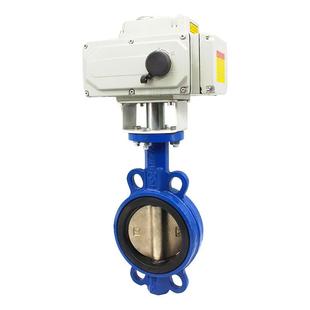 夹电动对夹蝶阀铸D917X752 16开关电动球墨铁橡胶软密封蝶阀对蝶