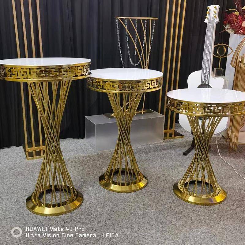 婚布花置道具装饰用品甜品台拆婚礼酒-店派对装金色蛋糕台庆架