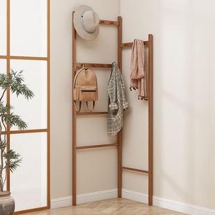 衣架落地卧室家用角落衣帽收纳实木挂不占空简易转IFV角衣服架间