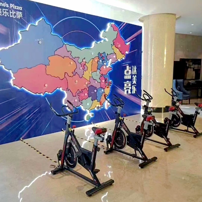 脚踏发电单车f网红棉花糖机动感健身单车户外灯光互动装置游乐设