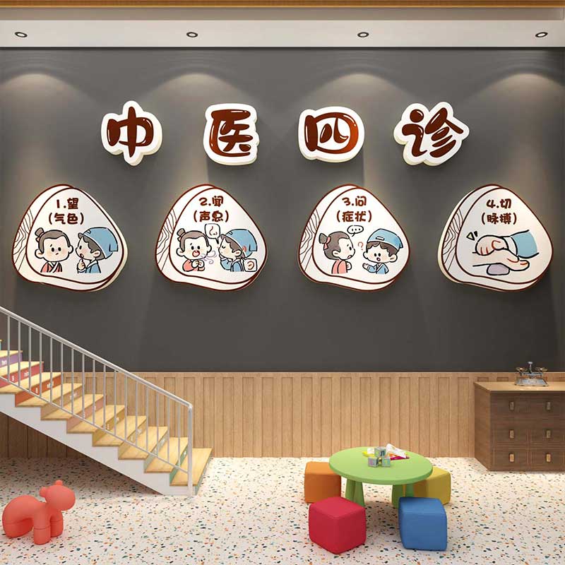 中医馆文化墙面幼儿园教室装饰环创主题形M象背景成品挂画氛围布
