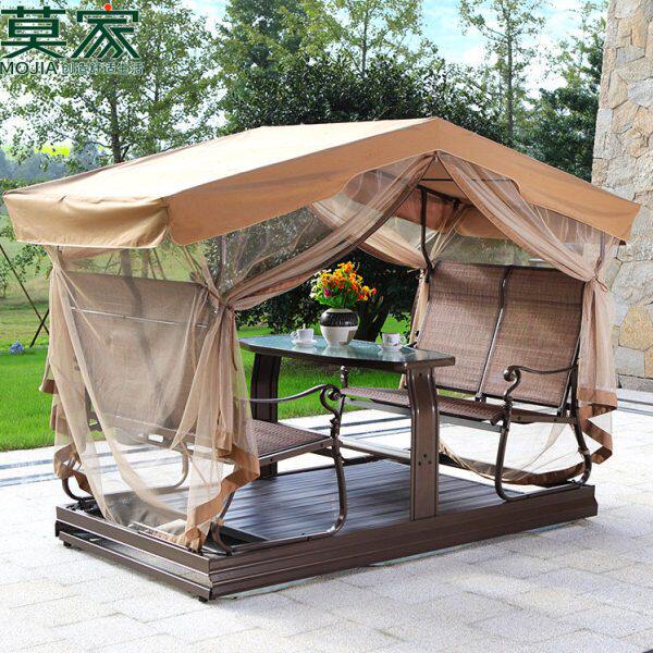 力庭院阳台家铁艺四人动吊椅莫秋千室外摇椅椅摇椅秋千户外秋千