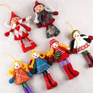 尼泊尔手工羊毛毡 多种可选 卡x通小女孩娃娃挂件