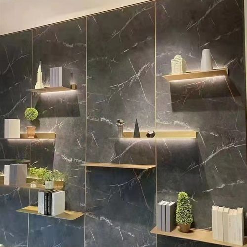 铝合金极简轻奢L型置物架壁挂发光F置物架内置电源发光装饰书托定