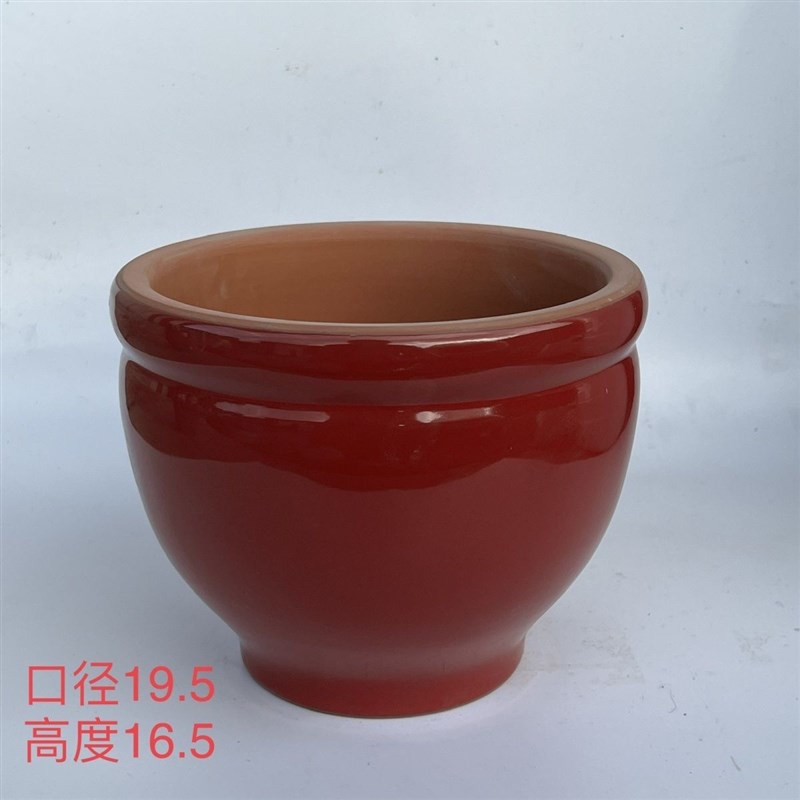 微瑕中国红君子兰红陶花盆喜庆简约G百搭绿植桌面居家红掌发财树