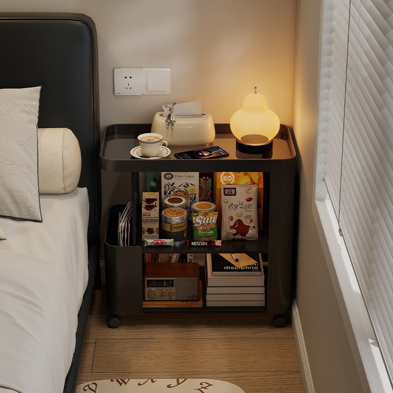 可移动边几小推车客厅p家用沙发边柜小户型收纳置物架床头柜小桌