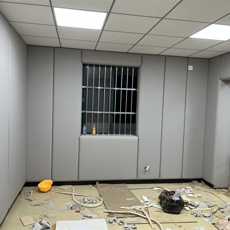 宣泄室留置室防撞阻燃软包定制办案区询问室防水隔音板谈话室吸音