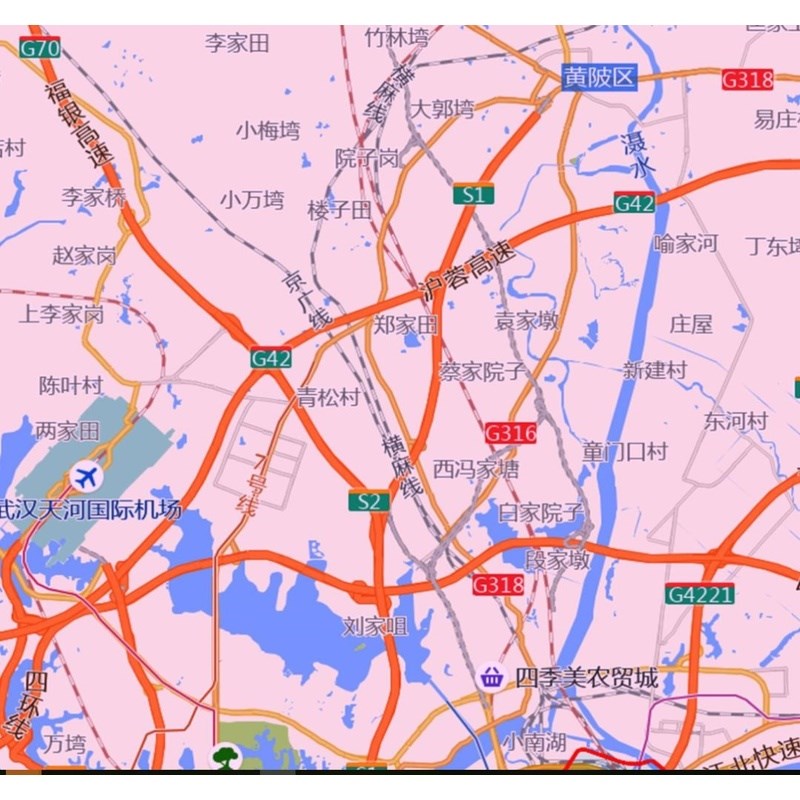 新款武汉市地图贴挂超大巨幅交通书房行政区划图办公室装饰画海报