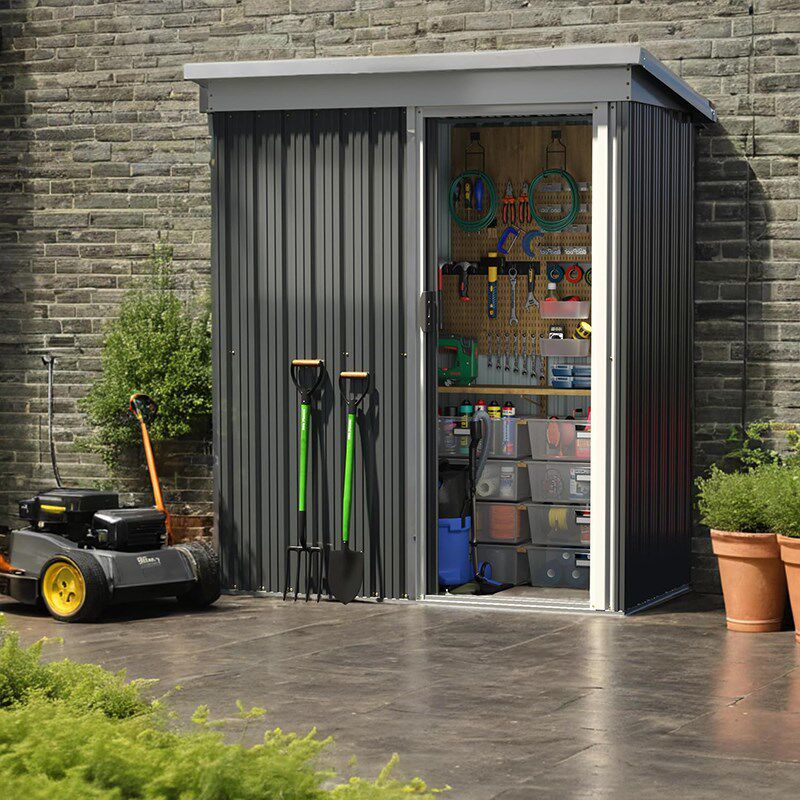 活动板房组装可拆卸室外庭院花园户外移动收纳储物彩钢铁皮杂物房