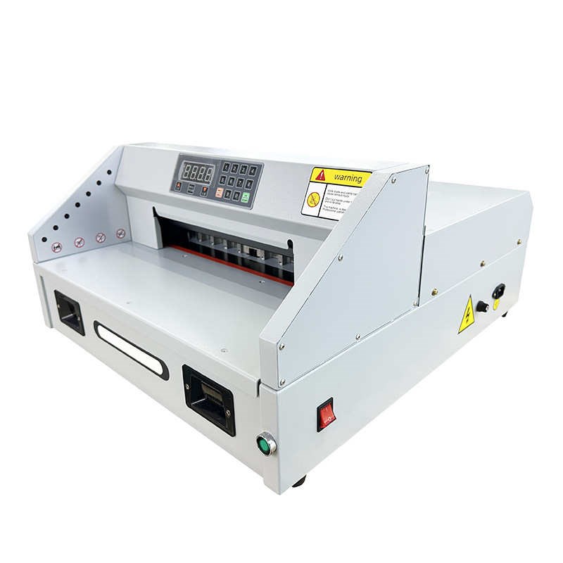 A4电动切纸机33l0mm桌面式标书图文广告厚层数显桌面式裁纸机