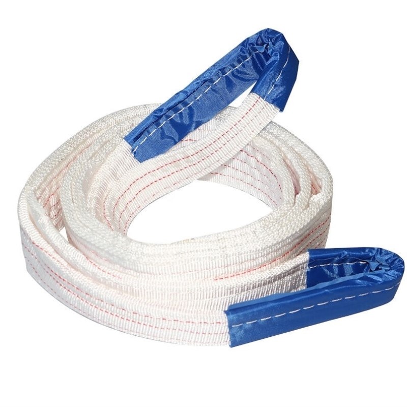 力虎王吊装带白色扁平工业起重吊带C行车叉车2t3吨双扣环形拖车绳