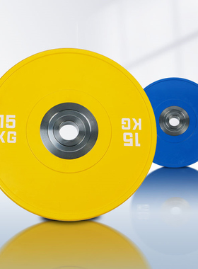 杠铃片全胶健身房专用举重片彩色深蹲F卧推硬拉家用包胶铸铁哑铃