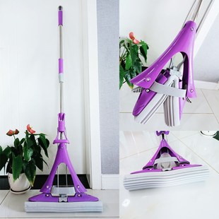 胶棉拖把家用吸水海绵折叠挤水免手洗一拖懒人拖布cm大号对折式