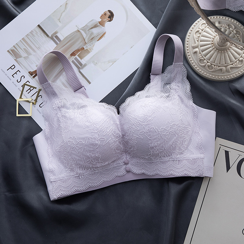 实体无钢圈内衣女 纳米棉调整型聚拢胸罩侧收大胸显小胸罩薄款1CM