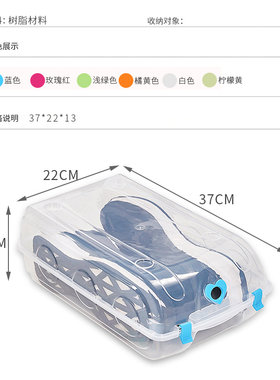 9个装加厚大号透j明水晶鞋盒简易玩具收纳防尘防潮无味塑料整理盒