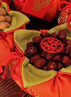 偶布福具庆结婚手提TTYS2024篮婚礼床装饰婚摆件压用模品大全礼袋