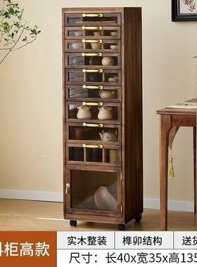 木实整装牙科柜20826茶水胡柜桃色分格收纳柜储边物柜茶具柜茶杯