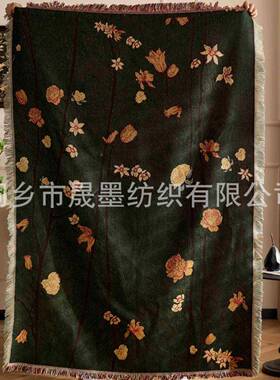 y中古风油画肌理毯暗香疏影挂墙面装饰书房沙巾棉线毯di装饰发画