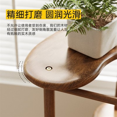 三梦实木花架落地式客厅阳台置物架G多层花盆架家用小户型花架子