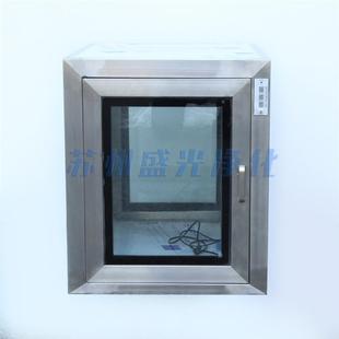 不锈钢嵌落传入式璃互锁传递窗无尘洁净500型室递窗地式钢化玻传