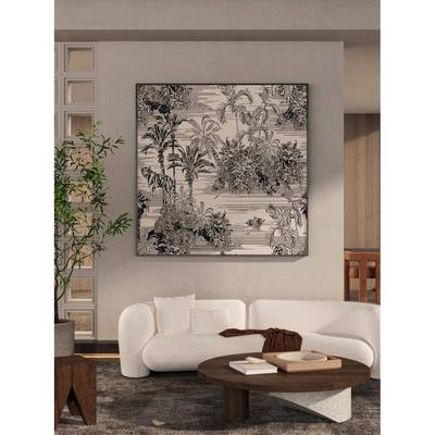 现黑白灰风南复古洋卧室床头客S-1692代厅玄关装饰画背景墙壁方型