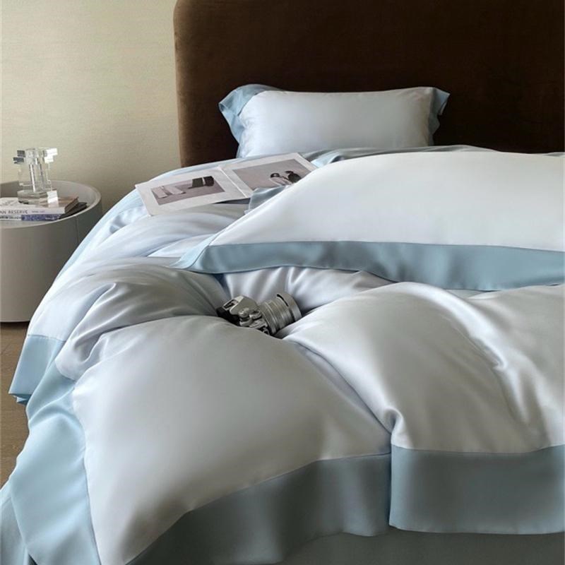 简约轻奢莱赛尔双面兰精天丝四x件套纯色春夏丝滑裸睡床笠1.8床品
