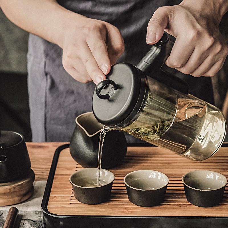 大容量盏玻璃飘逸过滤杯分离壶泡茶拆洗鸣茶水Q可茶具全飘逸内胆