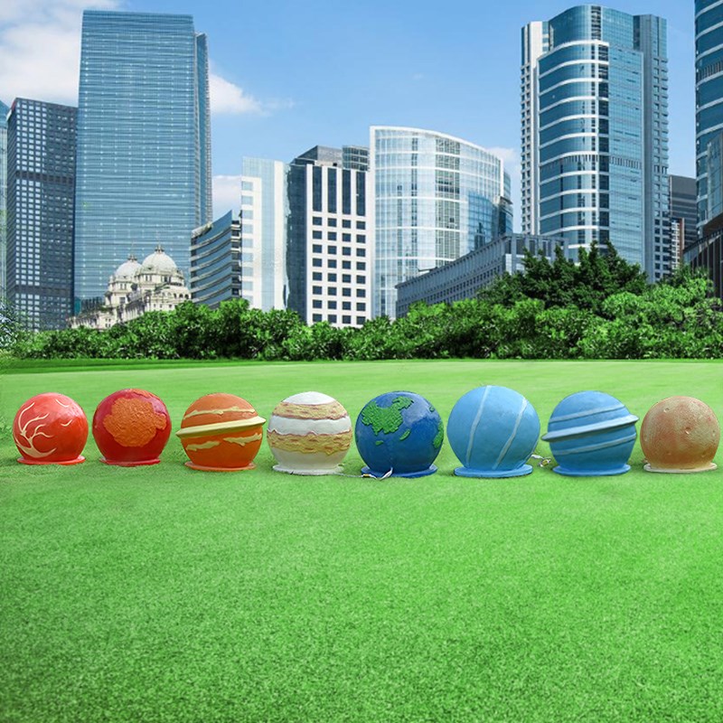 发光地球月球灯模型雕塑网红户外星球玻璃钢酒馆氛围中秋装饰摆件