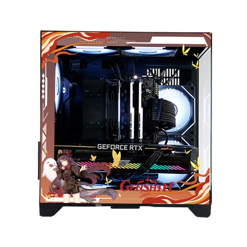 玩嘉 孤勇者mini无立柱海景房240水冷主机箱MATX机箱卡通定制图案