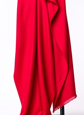 大红色披肩女士冬季同学聚会年会活动红围巾定制logo刺绣图案店庆