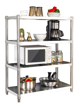 150x45 180x40 100x35 加厚钢板不锈钢货架微波炉置物架多层落地